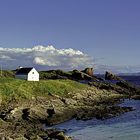 Buy canvas prints of Split Rock & Salmon Bothy, Clachtoll, Scotland. by ALBA PHOTOGRAPHY