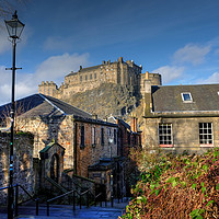 Buy canvas prints of The Vennel Steps & Edinburgh Castle, Scotland  by ALBA PHOTOGRAPHY