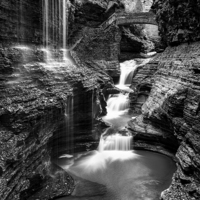 Buy canvas prints of  Rainbow Falls - Black and White by Stephen Stookey