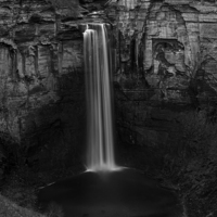 Buy canvas prints of Taughannock Falls Late Autumn in B&W by Stephen Stookey