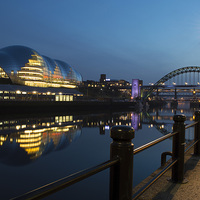 Buy canvas prints of Newcastle Quayside at Night by Michael Ross