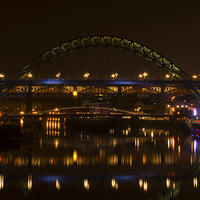 Buy canvas prints of Tyne Bridge at Night by Michael Ross
