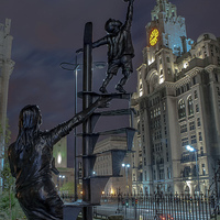 Buy canvas prints of Liverboy and his bird by paul jones