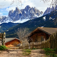 Buy canvas prints of St. Jacob in the Villnoess Valley in South Tyrol w by Gisela Scheffbuch