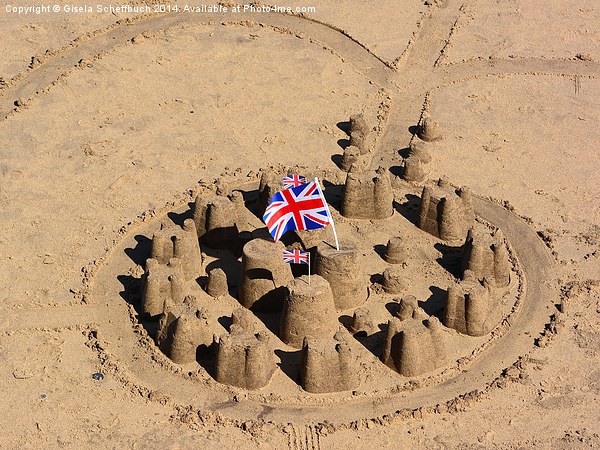 British Sand Castle  Picture Board by Gisela Scheffbuch