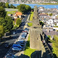 Buy canvas prints of  Town Walls in Conwy by Gisela Scheffbuch