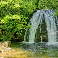 Buy canvas prints of  Janet's Foss by Gisela Scheffbuch