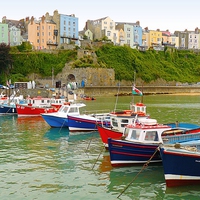 Buy canvas prints of  Tenby Harbour by Gisela Scheffbuch