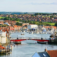 Buy canvas prints of  Whitby Harbour by Gisela Scheffbuch