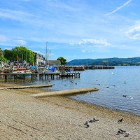 Buy canvas prints of  Ambleside at Windermere by Gisela Scheffbuch