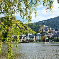Buy canvas prints of  The Wine Village Beilstein on the Moselle by Gisela Scheffbuch