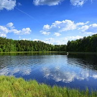 Buy canvas prints of  Small Moorland Lake by Gisela Scheffbuch