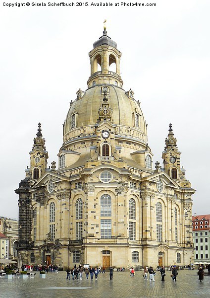  Dresden Frauenkirche Picture Board by Gisela Scheffbuch
