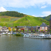 Buy canvas prints of  View of Bernkastel on Moselle by Gisela Scheffbuch