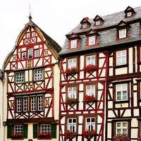 Buy canvas prints of  Timber-framed Houses at the Market Square of Bern by Gisela Scheffbuch