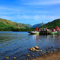 Buy canvas prints of  Ullswater Steamers by Gisela Scheffbuch