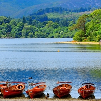 Buy canvas prints of  Derwentwater in the Morning by Gisela Scheffbuch