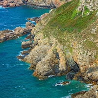 Buy canvas prints of  Guernsey Cliffs by Gisela Scheffbuch