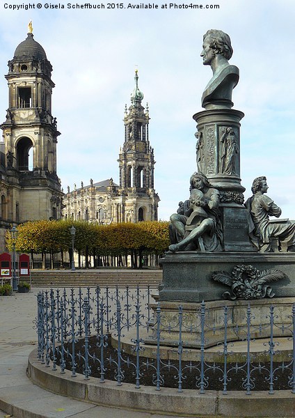  Bruhl's Terrace in Dresden Picture Board by Gisela Scheffbuch