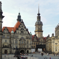 Buy canvas prints of  Castle Square in Dresden by Gisela Scheffbuch