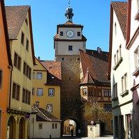 Buy canvas prints of  White Tower in Rothenburg by Gisela Scheffbuch