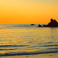 Buy canvas prints of Sunset at Cobo Bay by Gisela Scheffbuch