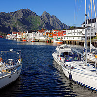 Buy canvas prints of Henningsvær in the Setting Sun by Gisela Scheffbuch