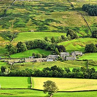 Buy canvas prints of Hamlet Satron in Swaledale, Yorkshire Dales by Gisela Scheffbuch