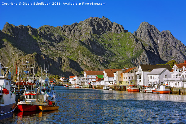 The Scenic Fishing Village of Henningsvær   Picture Board by Gisela Scheffbuch