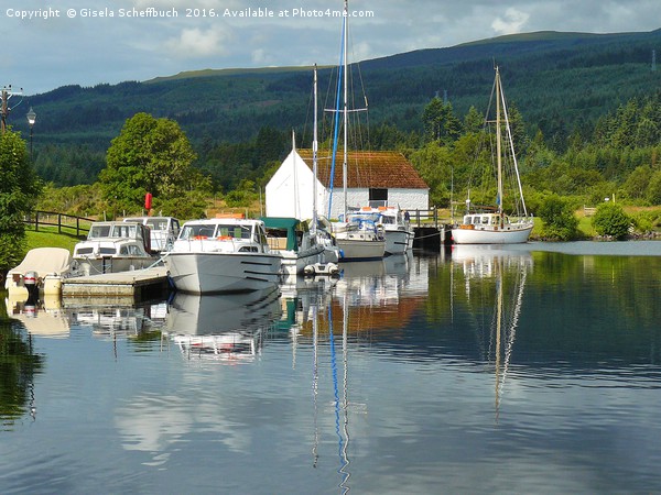 Caledonian Canal Idyll Picture Board by Gisela Scheffbuch