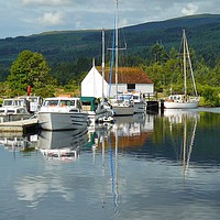 Buy canvas prints of Caledonian Canal Idyll by Gisela Scheffbuch
