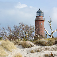 Buy canvas prints of Lighthouse Darsser Ort by Gisela Scheffbuch