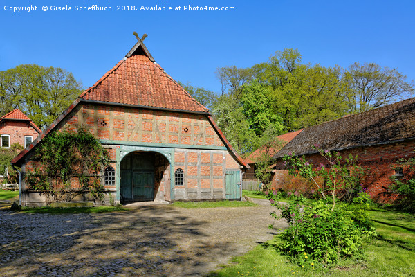 Traditional Farm House in Lower Saxony Picture Board by Gisela Scheffbuch