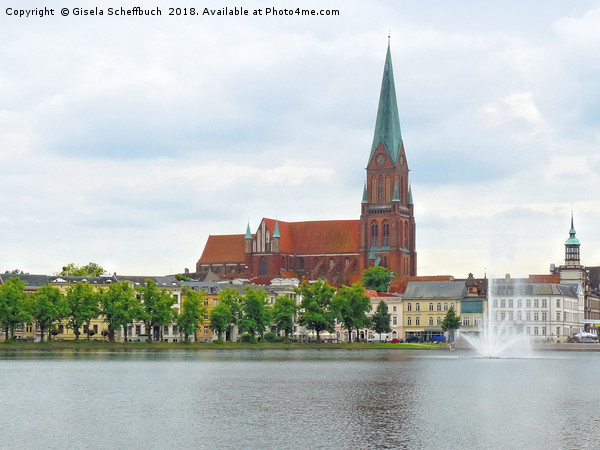 Schwerin Cathedral Picture Board by Gisela Scheffbuch