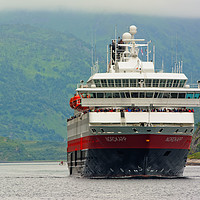 Buy canvas prints of Hurtigruten ship enters Trollfjord by Gisela Scheffbuch