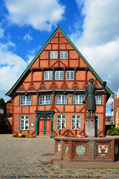 Faerberhaus in Luetjenburg Picture Board by Gisela Scheffbuch