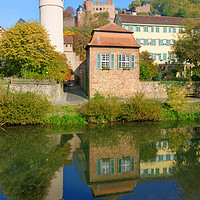 Buy canvas prints of  Wertheim with the Tauber River and the Castle by Gisela Scheffbuch