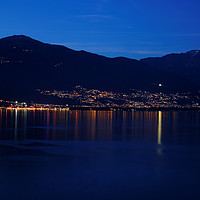 Buy canvas prints of Evening on the Lago Maggiore by Gisela Scheffbuch