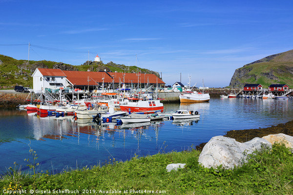 Fisherman's Idyll near the North Cape Picture Board by Gisela Scheffbuch
