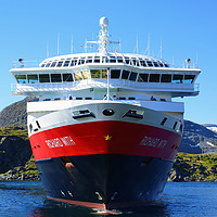 Buy canvas prints of Hurtigruten Ship Far in the North by Gisela Scheffbuch