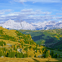 Buy canvas prints of View from the Passo Gardena by Gisela Scheffbuch