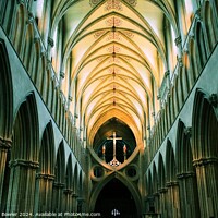 Buy canvas prints of Majestic Wells Cathedral by RJ Bowler