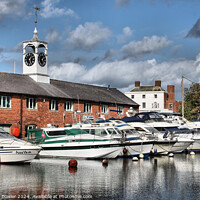 Buy canvas prints of Boats in the Marina at Stourport-on-Severn (Colour by RJ Bowler