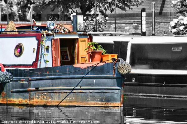 Colorful Narrowboats in Birmingham Picture Board by RJ Bowler