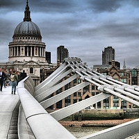 Buy canvas prints of St Paul's Cathedral and Millennium Bridge by RJ Bowler