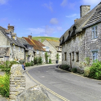 Buy canvas prints of Corfe cottages,Corfe,Dorset by Andy Wickenden