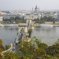 Buy canvas prints of Chain Bridge Budapest by Sue Thomas