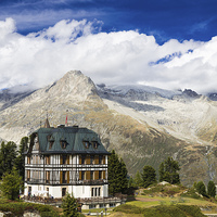 Buy canvas prints of Villa Cassel Swiss Alps Switzerland by Matthias Hauser