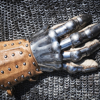 Buy canvas prints of Knight glove and chain armor by Matthias Hauser