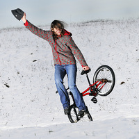 Buy canvas prints of BMX Flatland in the snow by Matthias Hauser
